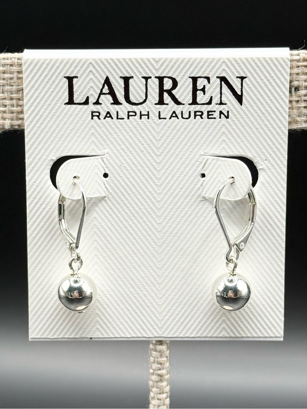 Lauren Ralph Lauren Silver Tons Metal 8mm Ball Drop Earrings